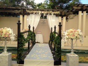 ceremony draping chandelier